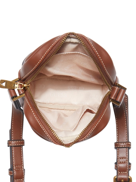 кафява Scala Smart Vertical Crossbody Guess