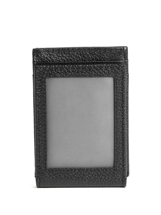Bishop магнитен сгъваем портфейл Guess черен