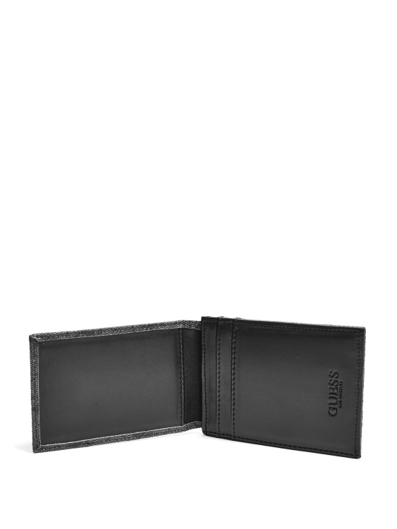 черен калъф за магнитна карта с лого на Guess Don