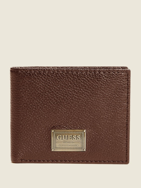 кафяв двоен портфейл Guess Bishop