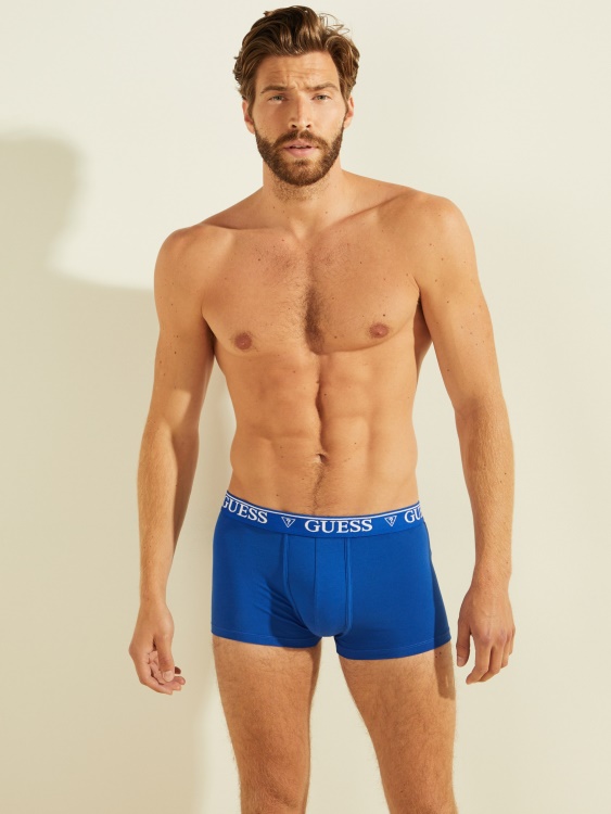 диви сини боксерки с лента с лого Guess