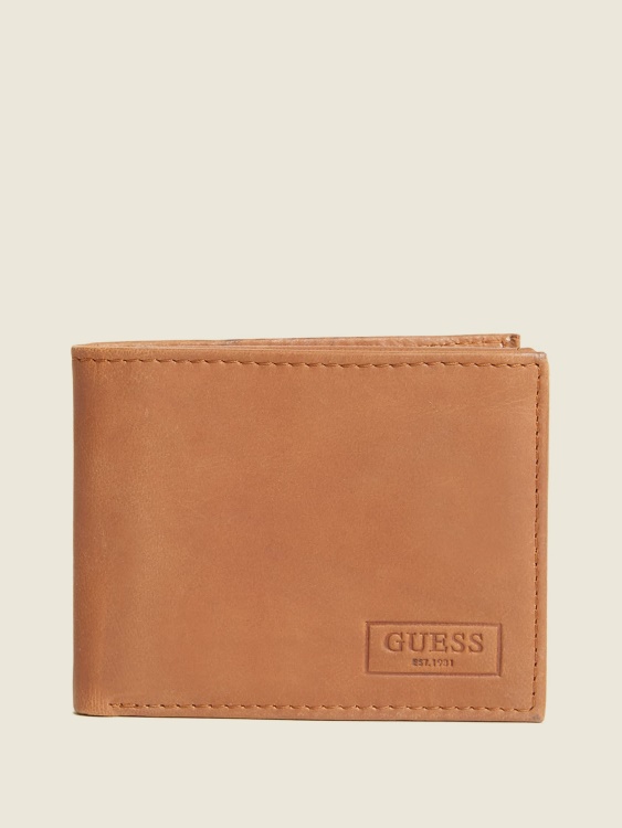 Guess West паспортна кутия коняк