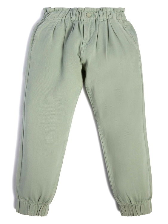 панталони от кепър Paperbag (7-14) Guess Light Matcha