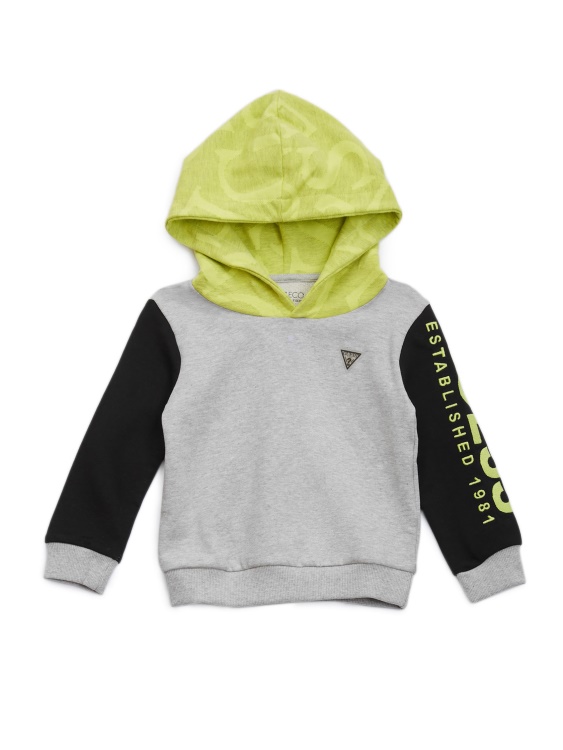 Guess Eco Color-block Hoodie (2-7) светъл каменен хедър
