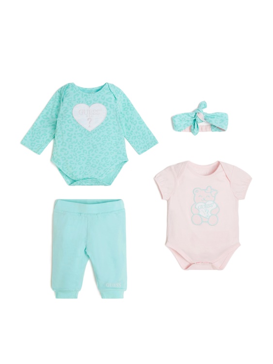 Blue Maya Spot Pink Guess боди панталон от две части и комплект лента за глава (3-12 м)