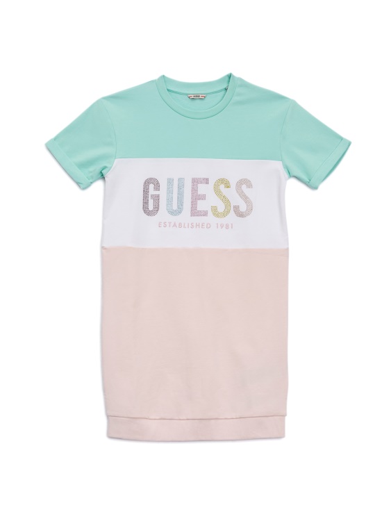 Guess Color-block лого рокля (7-14) многоцветни летни тонове