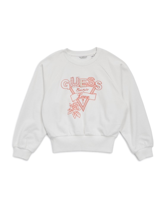 активен костюм със солно бяло Guess реглан лого (7-16)