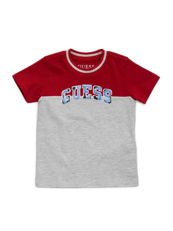 Guess Color-block Patch Logo тениска (2-7) горчиво оранжево и сиво Co