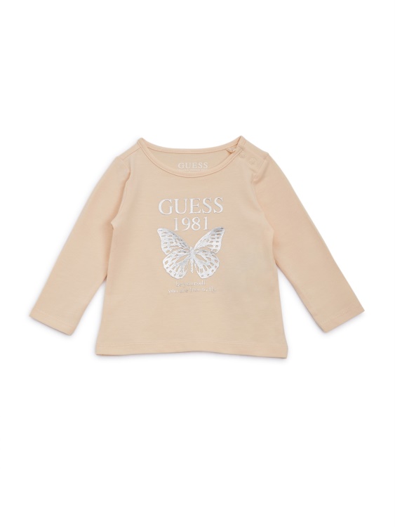 тениска с лого на Guess Cosmic Vanilla Butterfly (2-7)