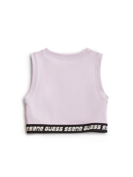 активен сутиен Guess Logo Trim (8-14) нов светъл люляк