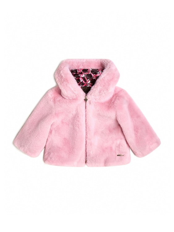 Guess якета от изкуствена кожа с качулка от роза (3m-7)