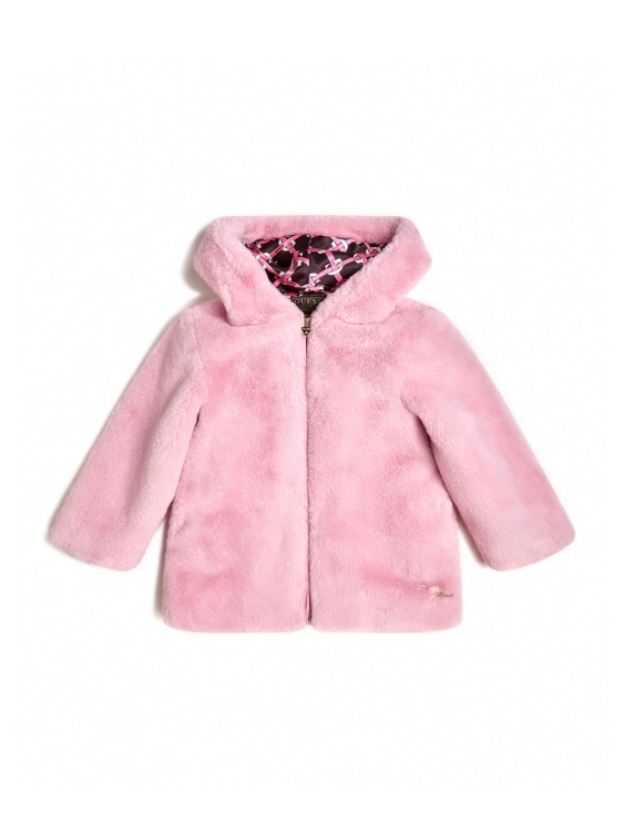 Guess якета от изкуствена кожа с качулка от роза (3m-7)