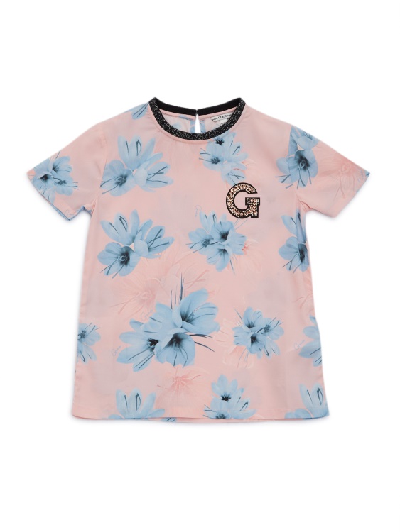 тениска с лого с кристали Guess Pf74 (7-14)