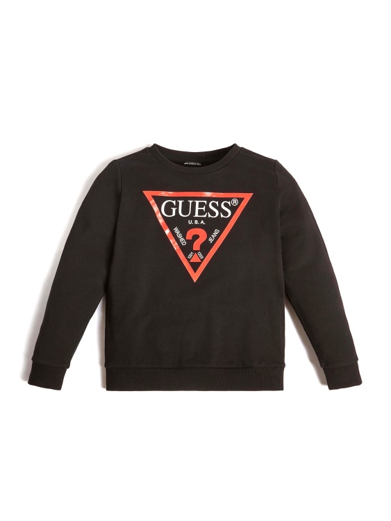 черен пуловер Guess Eco Core Logo (7-14)