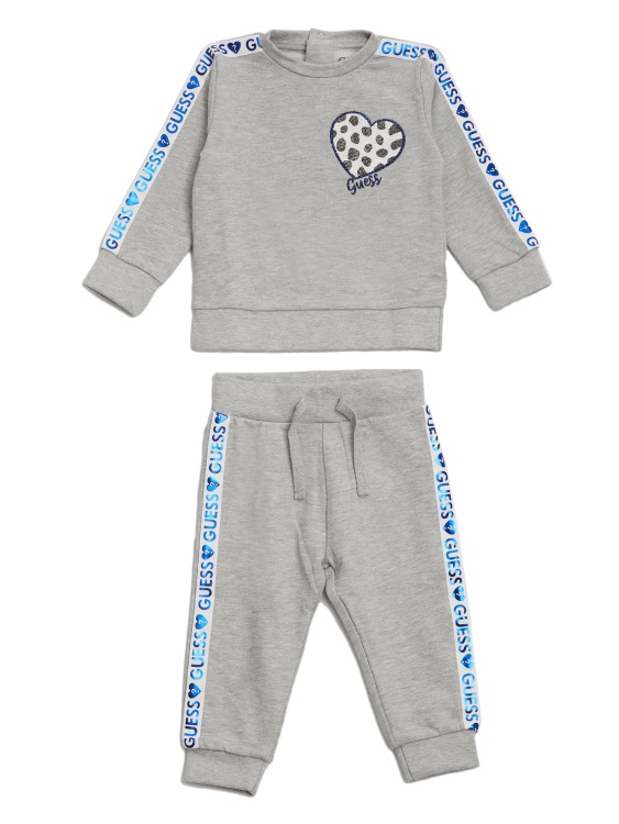 Комплект костюм и активни панталони от лек камък Heather Guess Logo Tape (3-18 м)