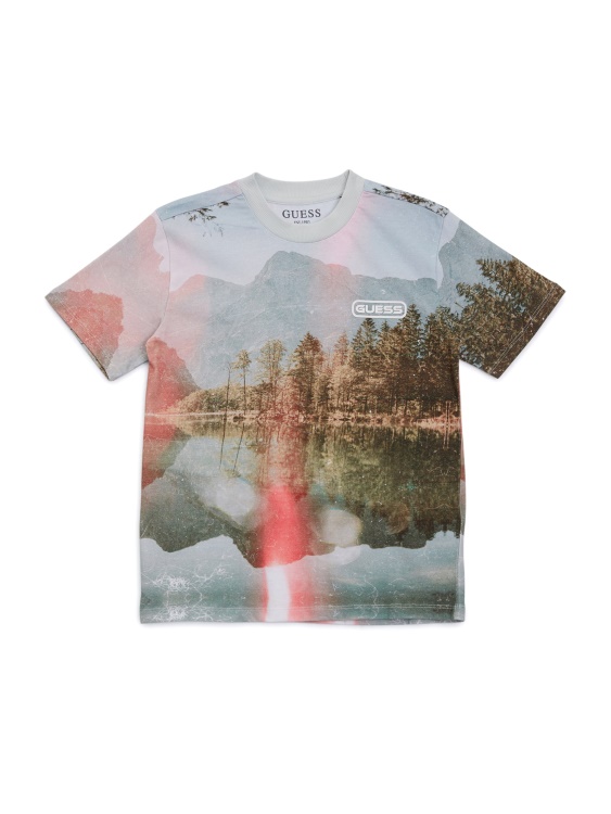 тениска с лого с планински принт Guess (7-16)