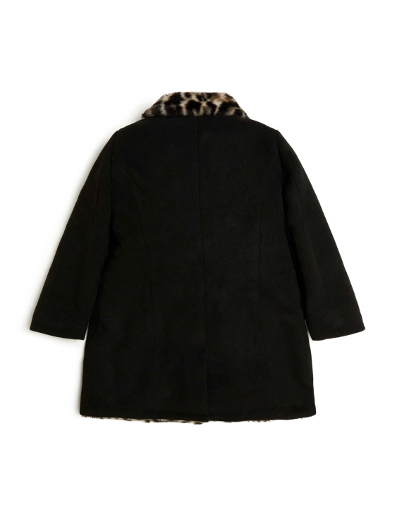 Guess палто с подплата от изкуствена кожа (7-16) кафяво черно