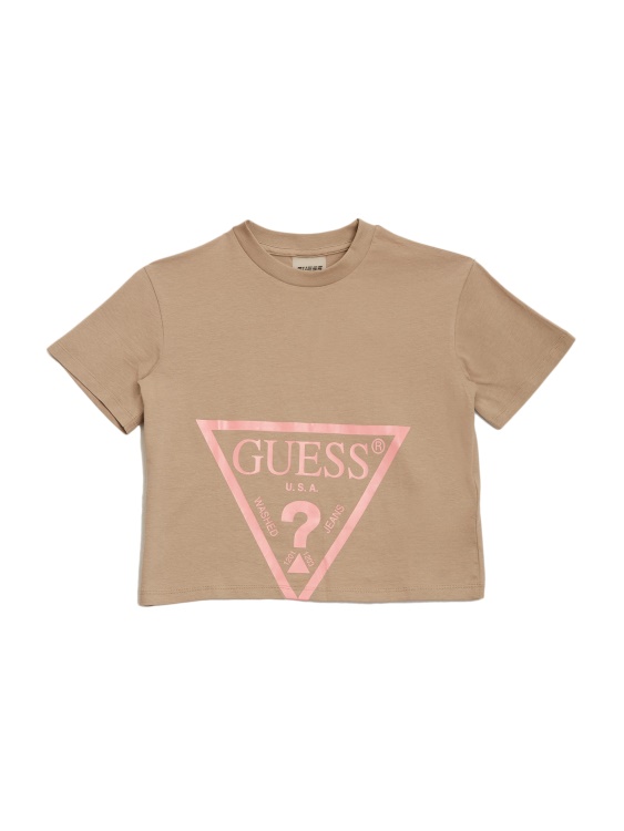 тениска с лого на Guess Dusty Blue Frost Heather (8-14)