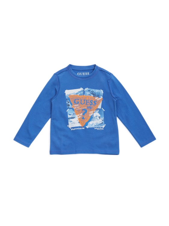 Тениска с дълга ръкав с лого (2-7) Olimpo Blue Guess