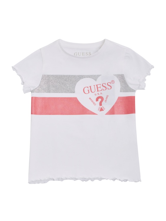 маратонска тениска с лого на Guess True White Heart (2-7)